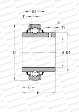 Series GY..-KRR-B-AS2/V(INA), seals on both side, 2 lubrication hole offset on both side, inch