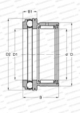 Thrust bearing with a cage