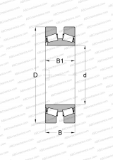Thrust bearings, e.g. for oil film bearings, design 1 (FAG)