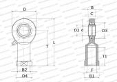With internal thread, with lip seals or high performance seals, right hand thread, series GIR..-DO-2RS (INA)