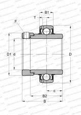 С цилиндрической поверхностью наружного кольца, одно пружинное стопорное кольцо на наружном кольце