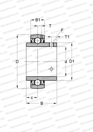 Чертеж подшипника SUC208-24 SNR: размеры, диаметры, ширина