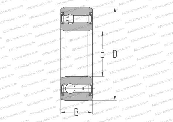 Чертеж подшипника CSK 12 2RS ABC: размеры, диаметры, ширина