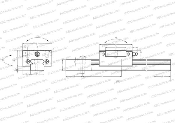 Чертеж системы линейного перемещения SS30CL NSK: размеры, диаметры, ширина