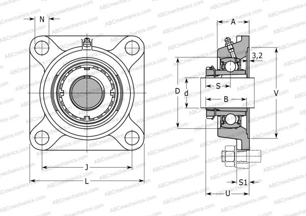 Подшипниковый узел UKF 217 + H2317 ASAHI