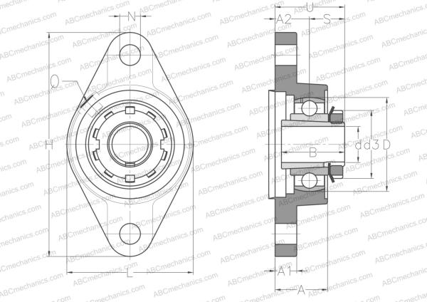 Подшипниковый узел UKFLZ208H SNR
